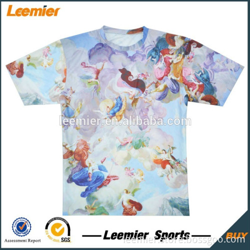 Custom label polyester dry fit fabric sublimation sports t-shirt